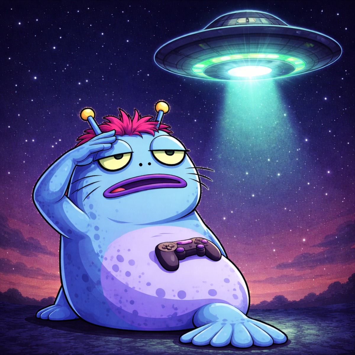 Anagocto under a UFO